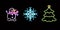 neon Snowman, Snowflake, Christmas Tree. glowing desktop icon, neon sticker, neon figure, glowing figure, neon