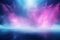 Neon Spotlight Blasts Through Blue and Pink Fog, Abstract Sci-Fi Background