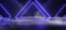 Neon Spotlights Smoke Fog Glowing Purple Pantone Blue Triangle  Cyber Retro Modern Studio Stage Podium Tunnel Corridor Empty
