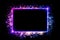Neon square frame is a neon light surrounded by sparkling stars