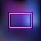 Neon Square Logo Purple Background Vector