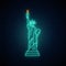 Neon Statue of Liberty, famous New York landmark.