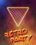 Neon Style Triangle Techno Background. Outer Space Poster Illust