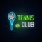 Neon tennis club sign.