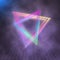Neon Triangle Disco Poster Template 80s Background