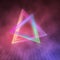 Neon Triangle Disco Poster Template 80s Background. Retro Music