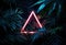 neon triangle with tropical plants,