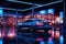 Neon underground car parking. Modern nightlife. Generative ai