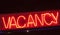 Neon vacancy sign for motel.