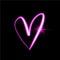 Neon Valentine Day vector background with heart shape