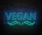 Neon vegan concept.