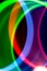 Neon Wavy Light Nightclub Background Swirls on Black Background