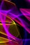 Neon Wavy Light Nightclub Background Swirls on Black Background