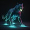 Neon Werewolf In 3d
