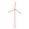 Neon wind turbine red color vector illustration flat style image