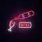 Neon Wine sign. Wine bar advertising design.