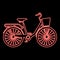 Neon woman\'s bicycle with basket Womens beach cruiser bike Vintage bicycle basket ladies road cruising red color vector