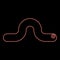 Neon worm earth earthworm rainworm caterpillar angleworm annelida invertebrate crawling larva red color vector illustration image