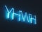 Neon YHWH Glowing 3D Illustrated Sign on Wall