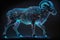 Neon zodiac sign aries, concept art of constellation sheep. Generative AI