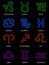 Neon zodiac signs