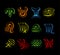 Neon zodiac signs