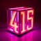 Neonlit Box With 45 Numbers: Postmodern Mashup Inspired By Chad Knight And Glass Sculptures