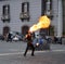 Neopolitan Fire Eater on Piazza Plebiscito Naples Italy