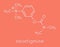 Neostigmine drug molecule. Skeletal formula.