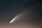 Neowise Comet and its long dust tail after dusk from Etna volcano