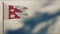 Nepal 3D tattered waving flag illustration on Flagpole.