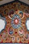 Nepal,Detail of flower ornamentation in a gold background of a tibetan buddhist stupa.