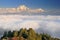 Nepal, Ghorepani, Poon Hill, Dhaulagiri massif, Himalaya, Dhaulagiri range looking west from Poon Hill