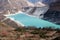 Nepal. Glacial lake at mountain Manaslu bottom