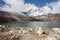 Nepal hiking path through mountain around Everest