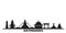 Nepal, Kathmandu city skyline isolated vector illustration. Nepal, Kathmandu travel black cityscape