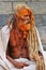 Nepal, Kathmandu, Sadhu holy man in Pashupatinath temple