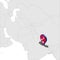 Nepal Location Map on map Asia. 3d Nepal flag map marker location pin. High quality map Federal Democratic Republic of Nepal. Sout