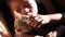 NEPAL - NOVEMBER 11, 2018: Poor Asian Nepalese Local Girl Holding a Kitten