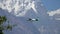 Nepal - November 11, 2018: Tara airlines airplane flying over Himalayan Mountain Range