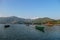 Nepal - Phewa Lake with colorful boats driffting on it