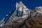 Nepal sacred mountain Machapuchare Fish Tail