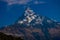 Nepal sacred mountain Machapuchare at night