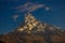 Nepal sacred mountain Machapuchare at night