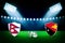 Nepal Vs Papua New Guinea Cricket Match Championship Background in 3D Rendered Abstract Stadium