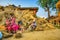 Nepalese family relaxing after the harvest