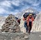 Nepalese porters in Dolpo, Nepal, Himalayas