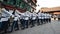 Nepalese Royal guards marching in the inner courtyard of the Royal Palace in Kathmandu