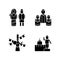 Nepalese traditions black glyph icons set on white space