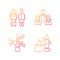 Nepalese traditions gradient linear vector icons set